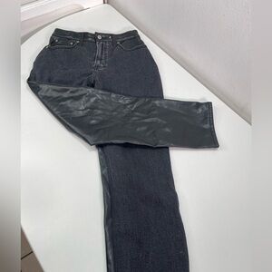 Abercombie Fitch 27/4S Ankle Straight Ultra High Rise Vegan Leather Denim Pants